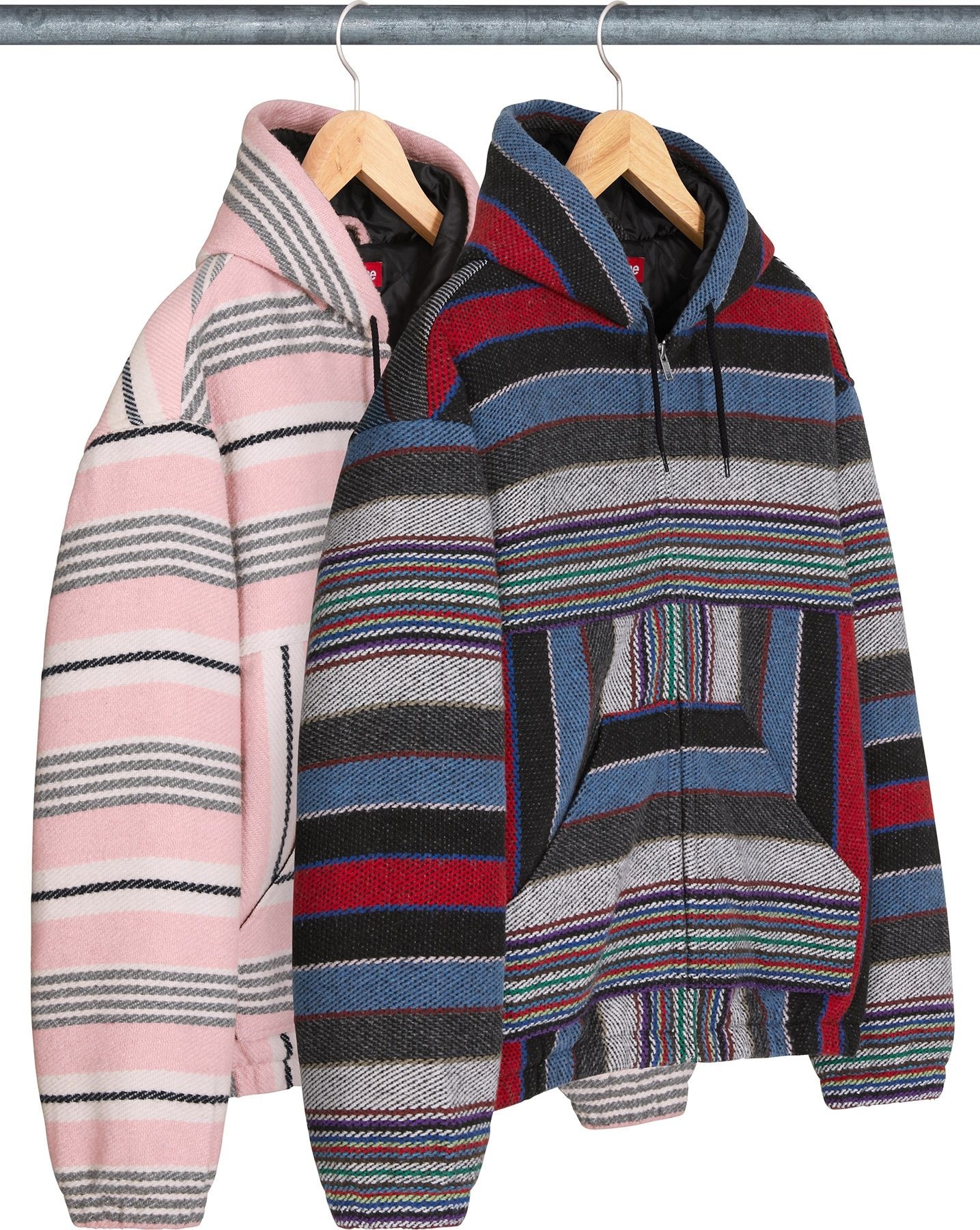 Woven Stripe Hooded Jacket view 13